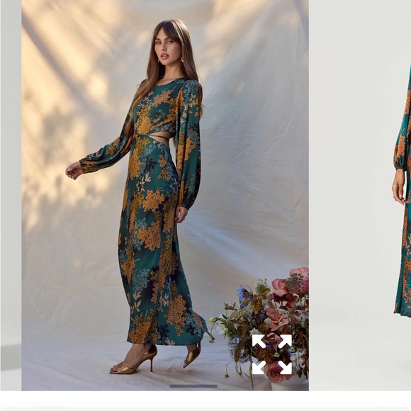 Astr Teal and Orange Floral Long Sleeve Dress - Wore once ! - Picture 6 of 6